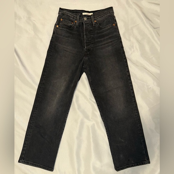 Levi's Ribcage Straight Ankle Women's Jeans | Size 27 | Black Rinse - Picture 4 of 14